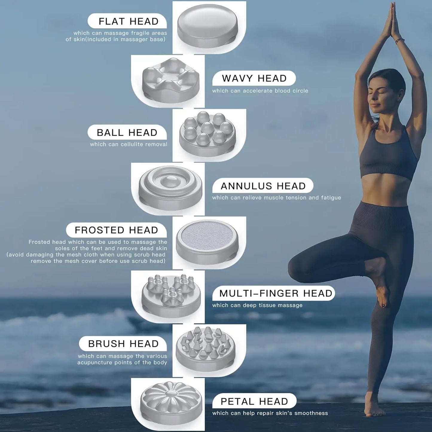 Electric massager with 8 massage heads for tummy, legs and hips to help shape the body, relax the body, and relieve stress.