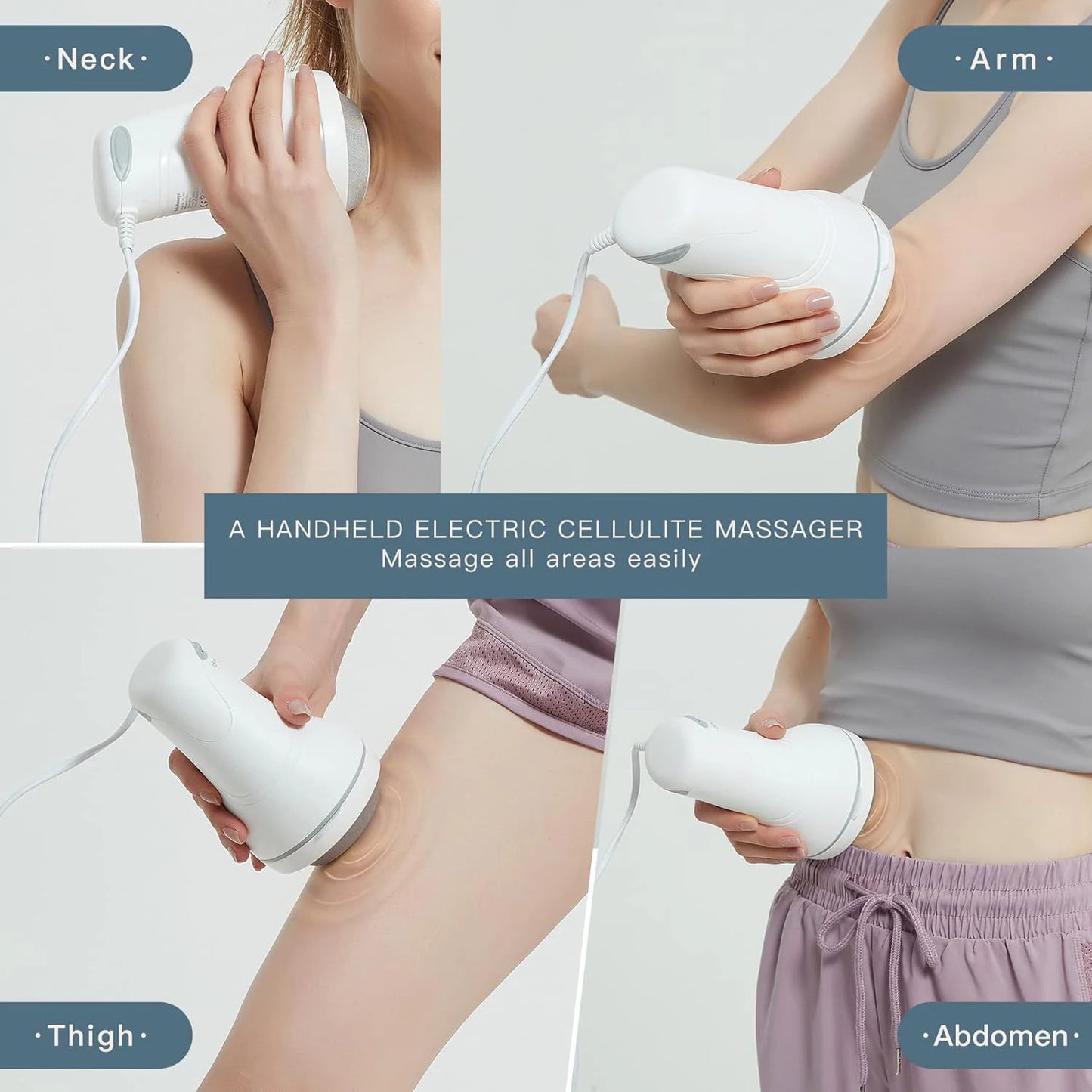 Electric massager with 8 massage heads for tummy, legs and hips to help shape the body, relax the body, and relieve stress.
